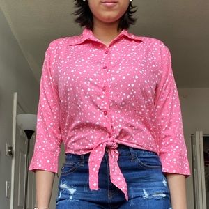Retro tie up shirt